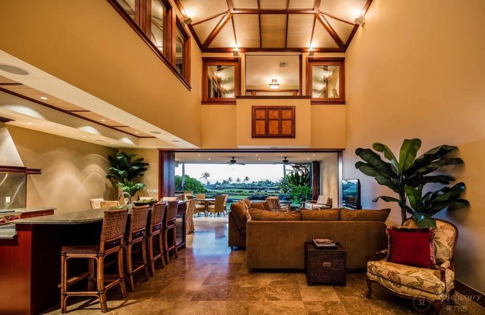 夏威夷大岛马纳拉尼椰树之夏别墅客厅