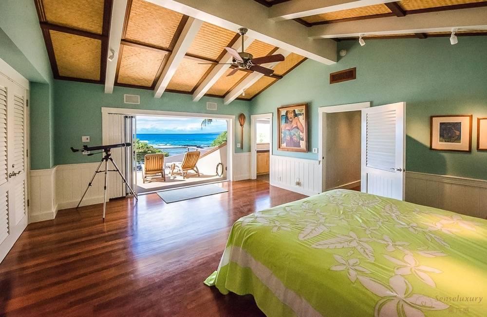 夏威夷大岛普阿科哈雷海滩别墅卧室