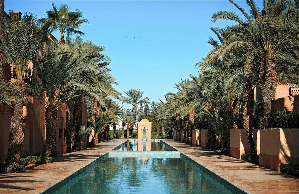 摩洛哥马拉喀什安缦 杰纳酒店户泳池